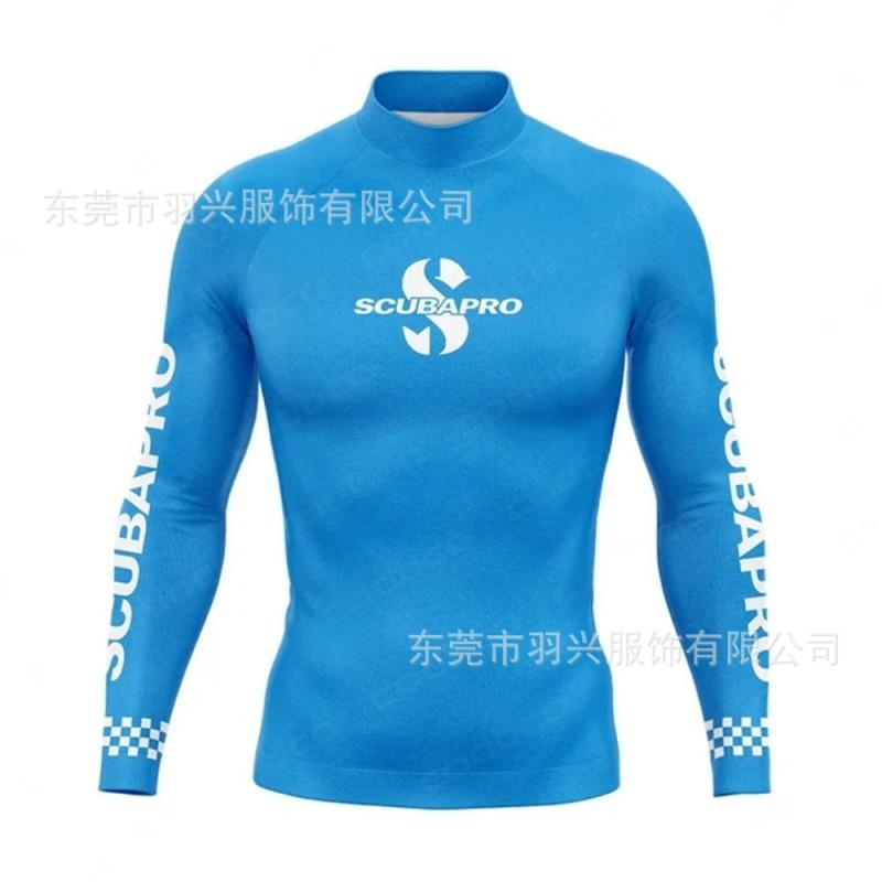 Diving Rash Guard Men Women UV Protection Quick Dry Swim Top Gradient Color Surfing Snorkeling Wetsuit Upper
