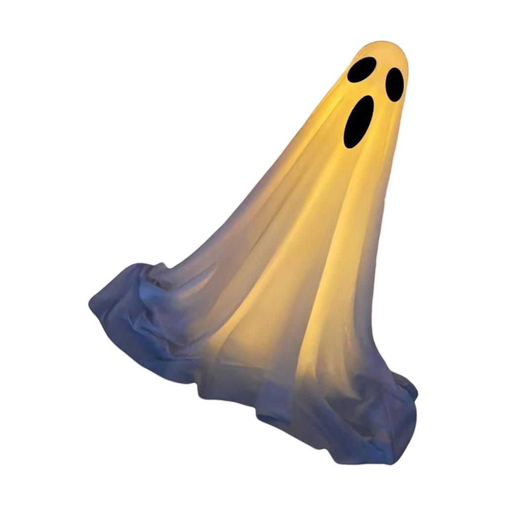 Adjustable Height LED Lighted Ghost Decorations For Halloween Outdoor Indoor Party Haunted House With Windproof Water Base