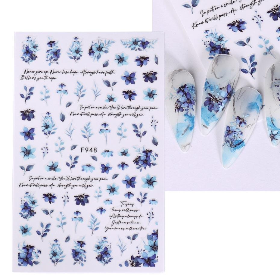 Nail Sticker 3D Liner Dark Butterfly Skull Flower Transfer Beautiful Decals Decoration Nail Art Accessories DIY Design