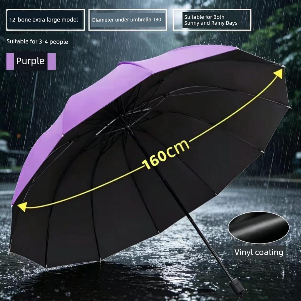 400cm Extra-Large 36-Rib Reinforced Umbrella for Sun and Rain Protection, Uv Protection, Sunshade Umbrella