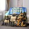 1Pc Sheep Adventure Village Flannel Blanket, Soft And Comfortable, Casual Warm, Camping Travel, Christmas, Halloween Xmas Gift En124