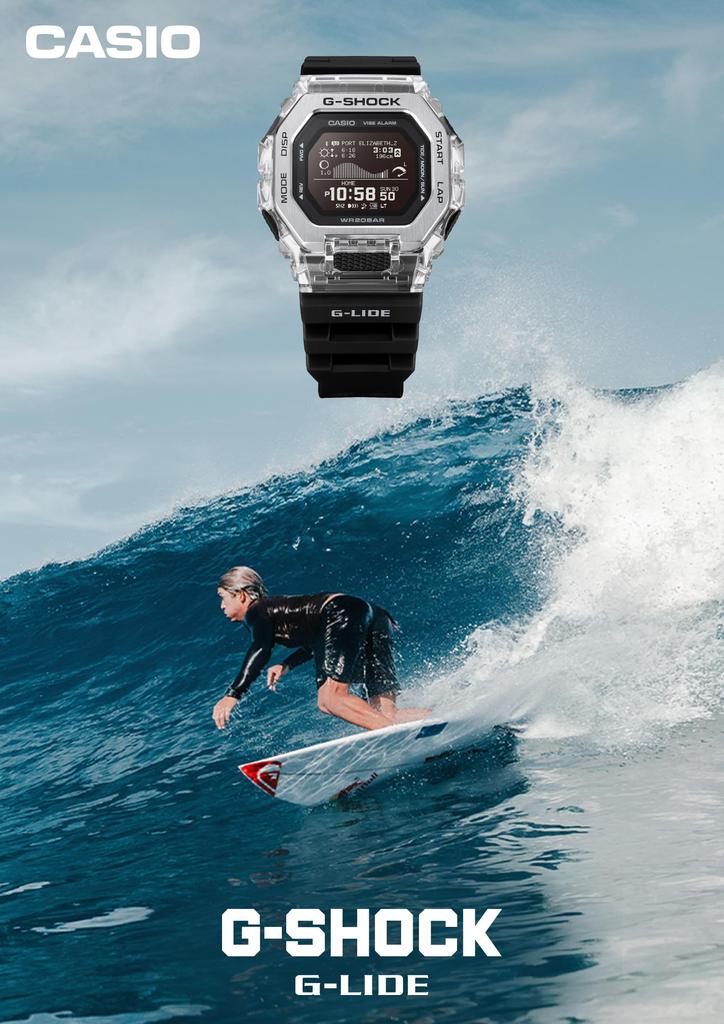 Мужские часы Casio G-Shock GBX-100S-1JF, Черные, G-LIDE с Bluetooth и Экологичными Материалами, Аутентичный Японский Продукт