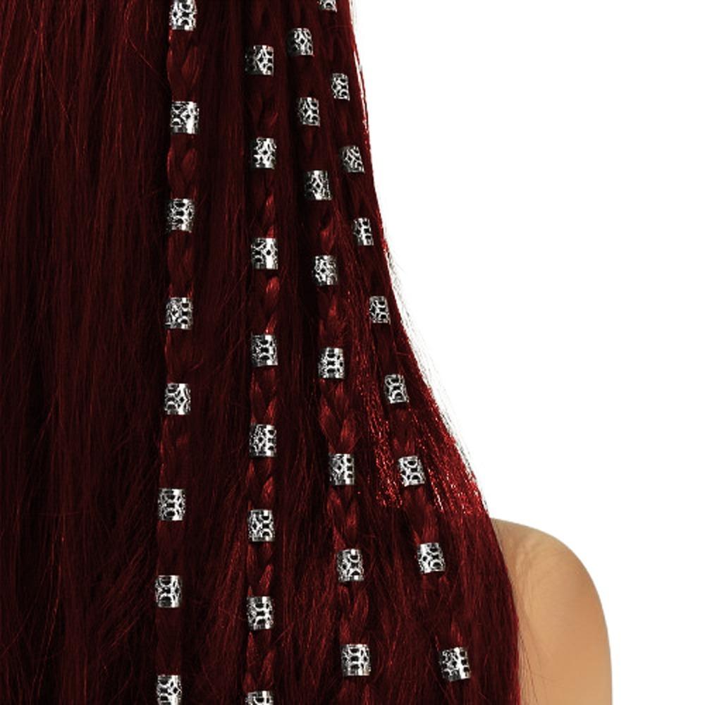 60pcs Dread Locks Hollow Out Hair Ring Metal Cuff Clips Hair Braid Tubes Dreadlocks Beads Men