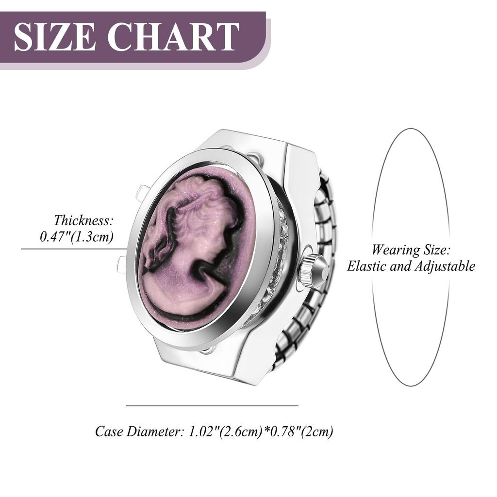 JEWELRYWE Женские кольцо-часы Простое Стильное Нержавеющая сталь Кольцо на палец Свободный размер Кварц Модный аксессуар - Подарок на День Рождения Рождество День Святого Валентина