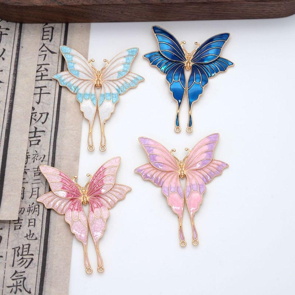 Alloy Material Butterfly Clothing Accessories Butterfly Brooch Pendant For Jewelry Making