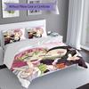 3pcs Demon Slayer characters pattern bedding set duvet cover set includes duvet cover &pillowcases, perfect all season bedroom decoration & gift