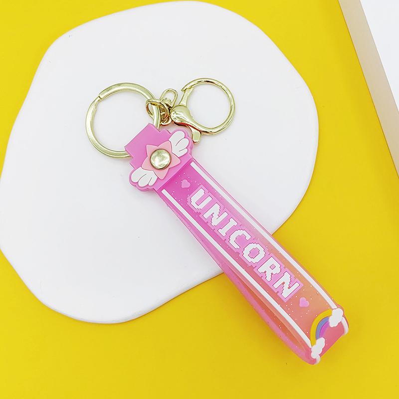 Прозрачный ПВХ мягкий резиновый брелок для ключей английский маленький цветок желе цвета сливы конфетный цвет капли клейкий браслет