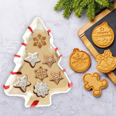 Коробка для рождественской елки, коробка для хранения тортов в форме елки, контейнер для хранения продуктов из смолы, органайзер для конфет и закусок, контейнеры с крышкой для декора рабочего стола