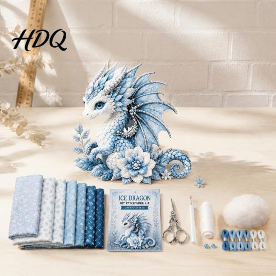 Набор для шитья с драконом, Пэчворк DIY Набор, Ткань с Подарками для Энтузиастов, Предварительно вырезанная Ткань, Поделка для Начинающих, Для Ручной Работы, Домашний Декор, Праздничный Подарок