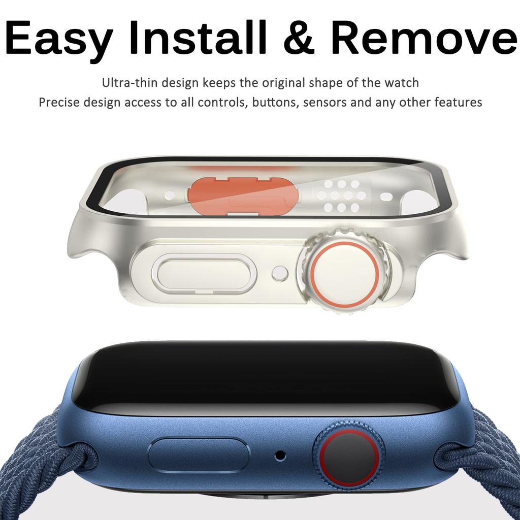 Glass+Case For Apple Watch Series 10 46mm 42mm Screen Protector Cover Change To Ultra Bumper Case Full Cover iWatch S10 42 46 mm