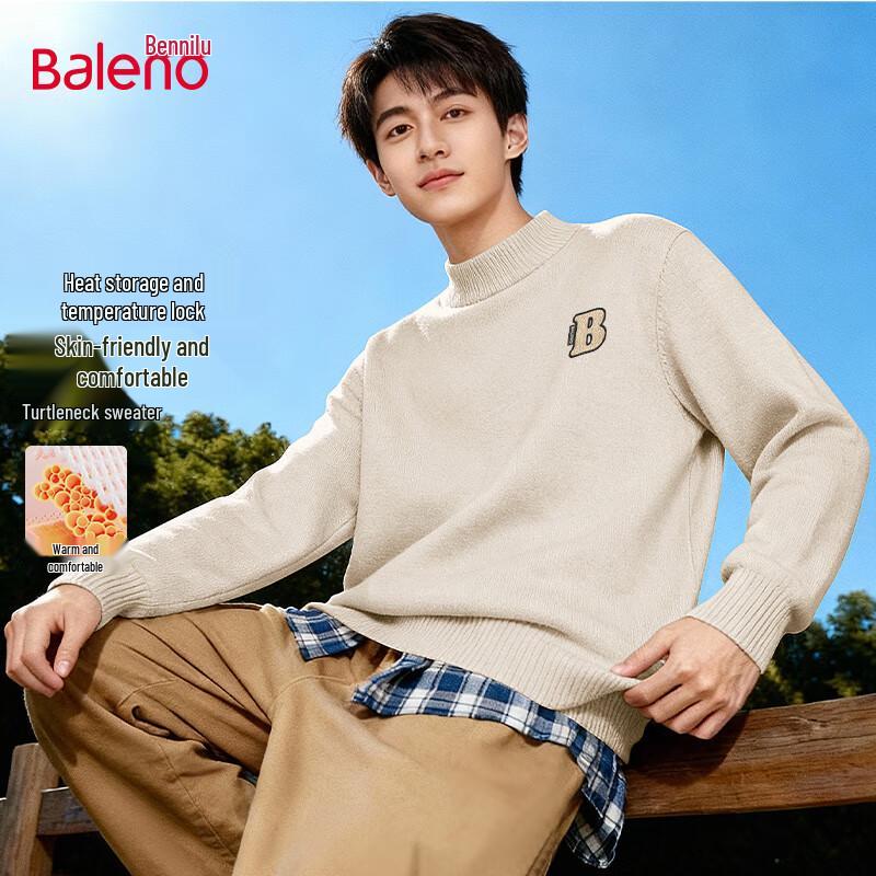 Baleno Men's S&K Retro Half-Turtleneck Knit Sweater