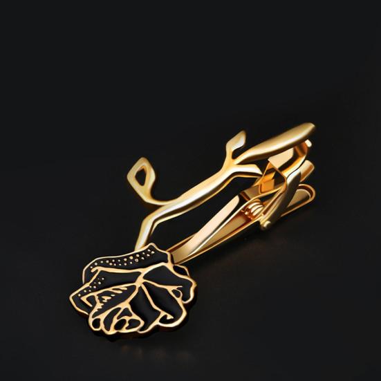 Съемный галстук с завязкой сзади, золотистый цветочный дизайн, зажим для галстука, универсальный зажим для галстука-бабочки, аксессуары для свадебных и деловых костюмов