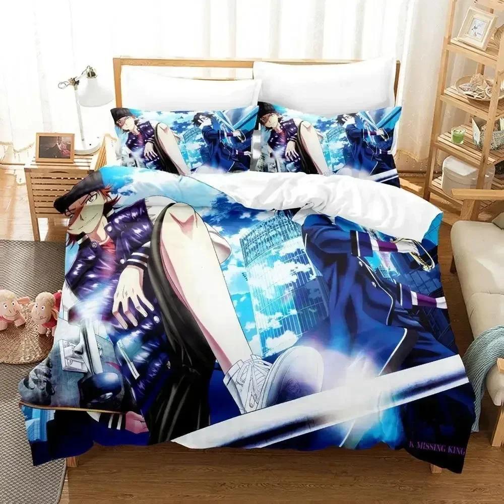 Аниме K project Микото Суо Нет крови! Без косточки! Никакого пепла! Комплект постельного белья Односпальный Полуторный Двуспальный Кинг-сайз Комплект для кровати Взрослый Детский Спальня