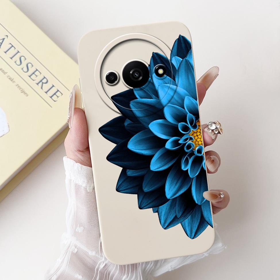 For Redmi A3 4G Phone Case For Xiaomi Poco C61 Cover Silicone Luxury Fashion Flowers Kawaii Cute Cat Painted Shockproof Bumper