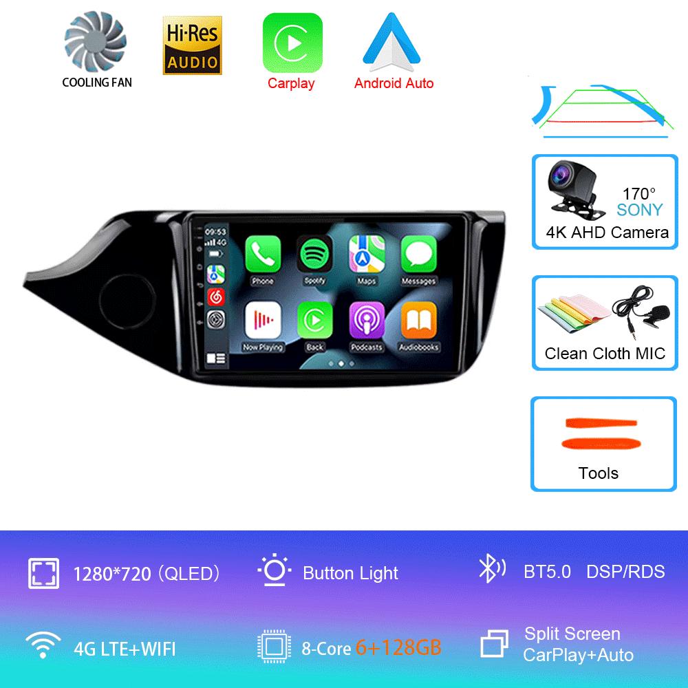 Автомобильное радио Android 14 Carplay для KIA Cee'd CEED JD 2012 2013 - 2018 Навигация Мультимедийный проигрыватель Стерео 5GWiFi+4G SIM BT видео