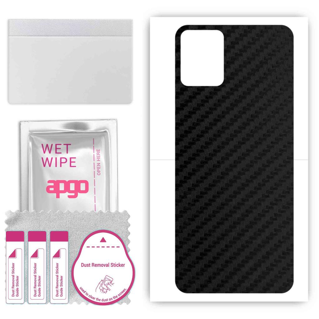 apgo Protective Skin Sticker for the Back Compatible with T-Mobile Revvl 6 Pro 5G, Wrap Film, Foil, Vinyl - Pattern Carbon Black