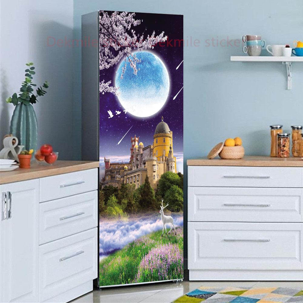 39 стилей на выбор, цветы, пейзаж, наклейка на холодильник, пилинг-палка, водонепроницаемая двойная дверь, морозильная камера, декор для шкафа, художественная роспись
