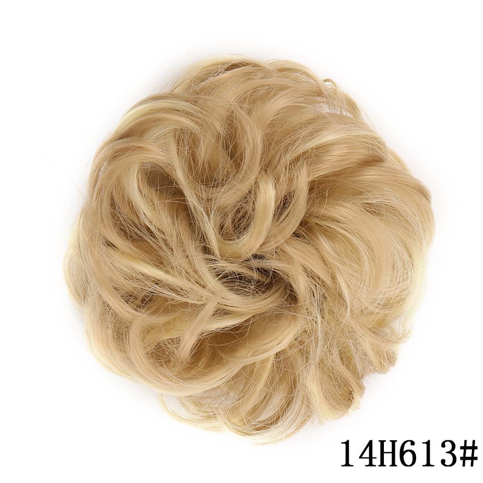 Messy Scrunchies Synthetic Hair Bun With Elastic Band Natural Fake Hair Tie Pieces Ponytail Colored Black Purple Pink Green Gray For Woman Chignon