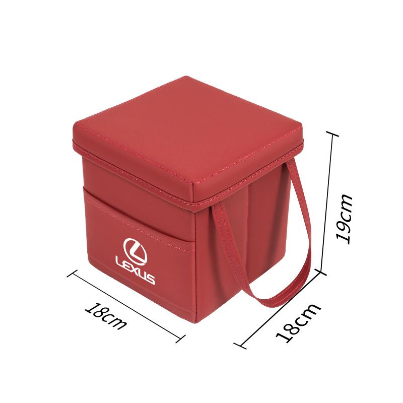 AIS1 Lexus Car Foldable Leather Storage Box Garbage Bin Accessories For Lexus F SPORT ES RX NX LS UX LM LX GX LC RZ IS CT GS RC HS SC