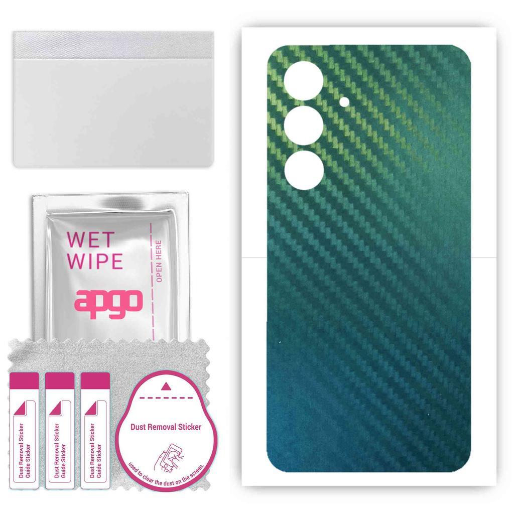 apgo Protective Skin Sticker for the back compatible with Samsung Galaxy M34 5G, Wrap Film, Foil, Vinyl - Pattern Carbon Chameleon CAKA1