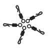 25pcs Q-Shaped Fishing Connector Black Quick Change Swivels Q-Shaped Bearing Swivel  Fishing