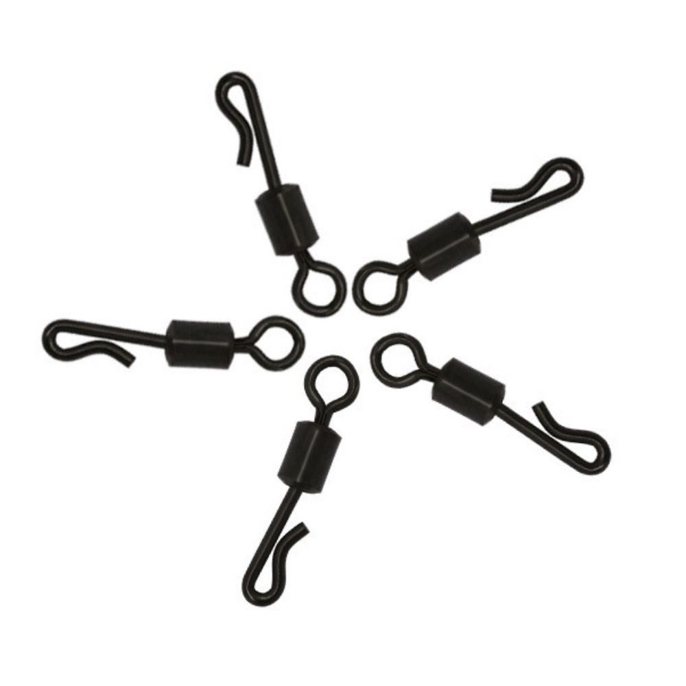 25pcs Q-Shaped Fishing Connector Black Quick Change Swivels Q-Shaped Bearing Swivel Fishing