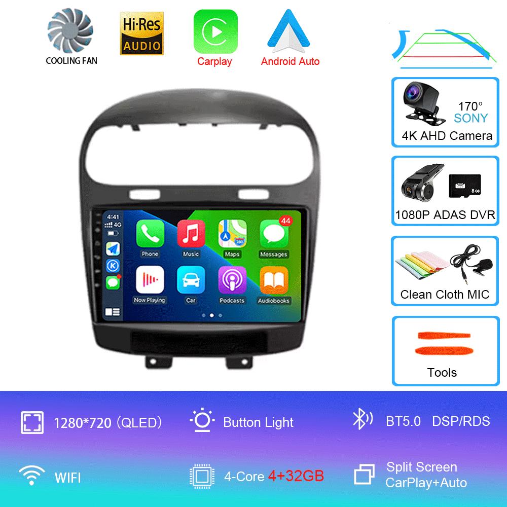 Для Dodge Journey Fiat Leap Freemont 2011 - 2020 Автомагнитола Мультимедийный плеер Навигация GPS DSP 4G Wi-Fi Carplay Auto Android 14