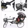 1/10 Scale Alloy Classic Retro Rickshaw Car Model Diecasts Metal Tricycle Handcart Vehicles Model Simulation Children Toys Gifts