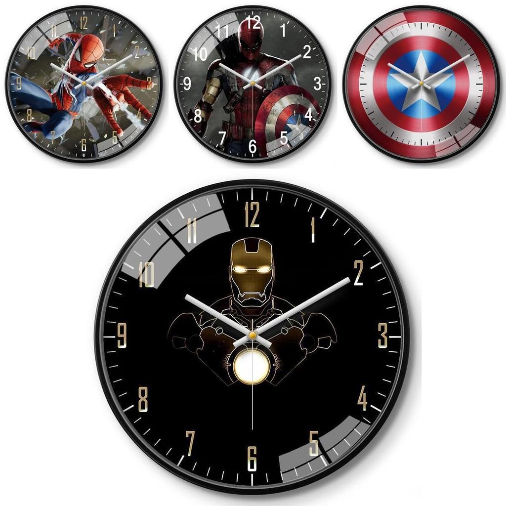 Marvel Captain America Iron Man Spider Man Pattern Wall Clock For Kids Room Decor
