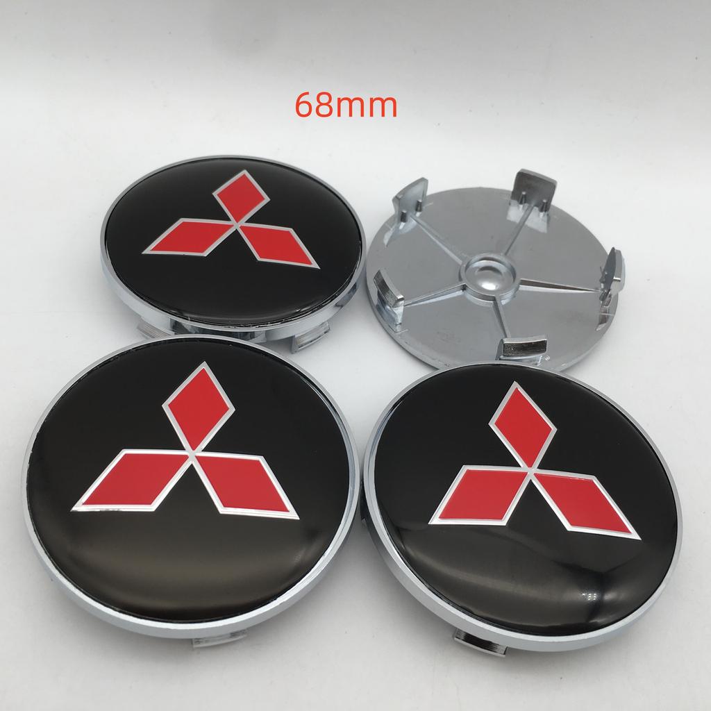 4pcs 3D 56mm 60mm 68mm for Mitsubishi Car Wheel hub Center Cap emblem Badge covers sticker Decals styling auto Accessories