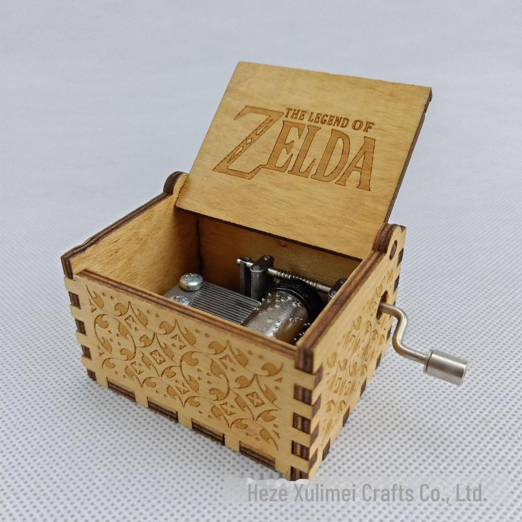 Hand-Cranked Wooden Music Box Festival Gift for Friends