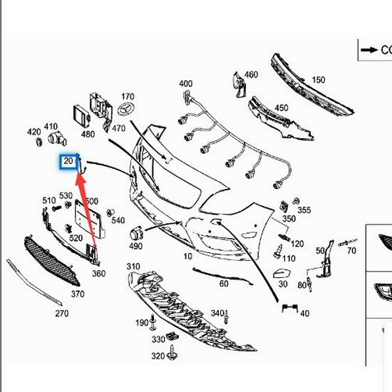 1178856900 Front Bumper Tow Hook Cover Primer for Mercedes-Benz W117 CLA200, Etc.