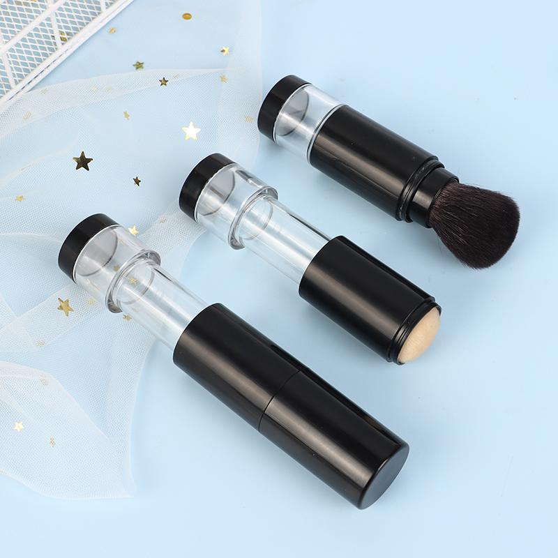 2 в 1 Кисть для нанесения тональной основы Пустая дорожная кисть для румян с заправляемым флаконом для рассыпчатой пудры Баночка для макияжа Косметические инструменты