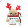 Positive Christmas Crochet Doll with Encouraging Card Emotional Support Handmade Knitting Santa Hat Potato Pickle Decoration Ornament Stress