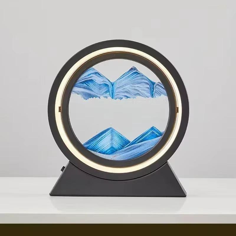 Песочный пейзаж Кинетическое песочное искусство Картина из песка Песочные часы Настольная лампа Динамичные песочные часы Движущаяся песочная живопись Текучий песок Домашний декор