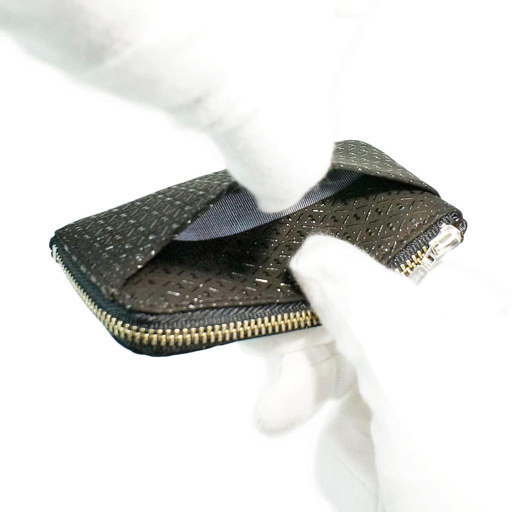 Indenya Inden Кошелек для монет F Кошелек для монет 05 Оленья кожа Черный x Черный лак Узор «Тыква» 1005-01-007