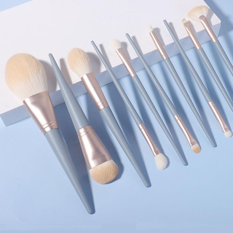 10 Makeup Brush Set Soft Fur Skin Full Makeup Tools Concealer Foundation Cream Whitewash Eyeshadow Brush Lip Brush Non-sticking Powder Dry and Wet