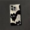 Transparent Square Back Tube Case Casing Protection For iPhone 14 Pro Max 13 15 Plus 12 16 ProMax 11 Anti-Oxygen,Three Cats Pattern