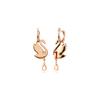 Swarovski Swan Drop Earrings Swan/Black/Rose Gold-tone Plated