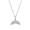 Fashionable All-Match Sterling Silver 925 Dolphin Tail Clavicle Necklace Women's Full Diamond Temperament Entry Lux Pendant
