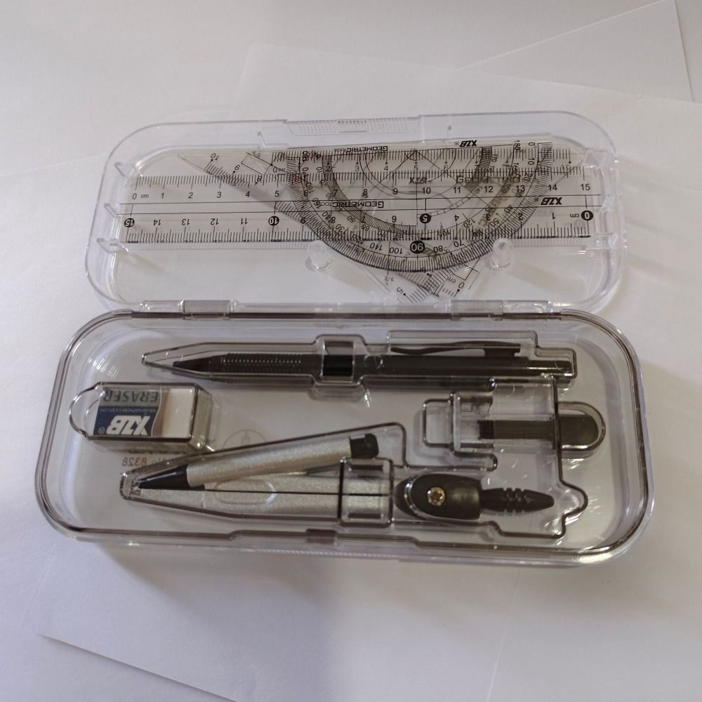 8Pcs/Set Portable Math Measuring Tool Multifunctional Student Stationery Office Accessories