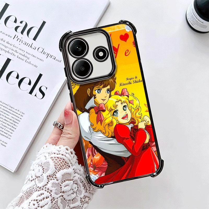 Candy 90s Cartoon Plating Phone Case For Xiaomi Redmi Note 14 15 Pro Plus 13 12 11 11S 11T 10 9S 9 5G Anti-Fall Airabag Cover