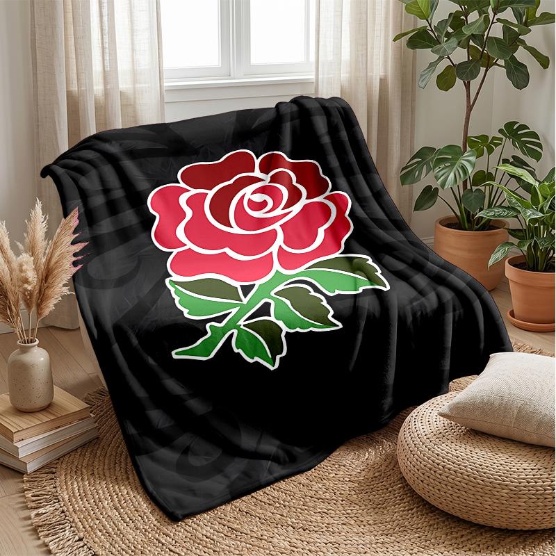 England rugby Theme blanket Soft Flannel Blanket Plush Throw Blanket Cozy Sofa Bed Blanket for Home Decor