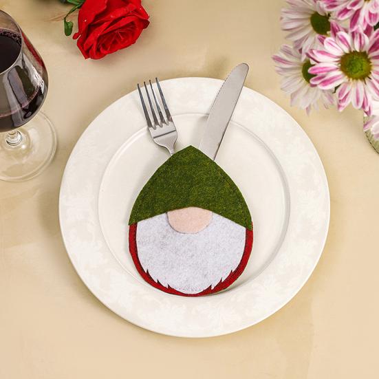 Рождественская сумка для посуды Полезная нежная легкая сумка для рождественской посуды Сумка с мультяшным безликим кукольным чехлом для столовых приборов Рождественский держатель для посуды