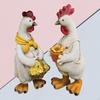1 пара Мультяшная Смоляная Фигурка Утки и Цыпленка для Сада, Статуэтка для Улицы, Газона, Феи