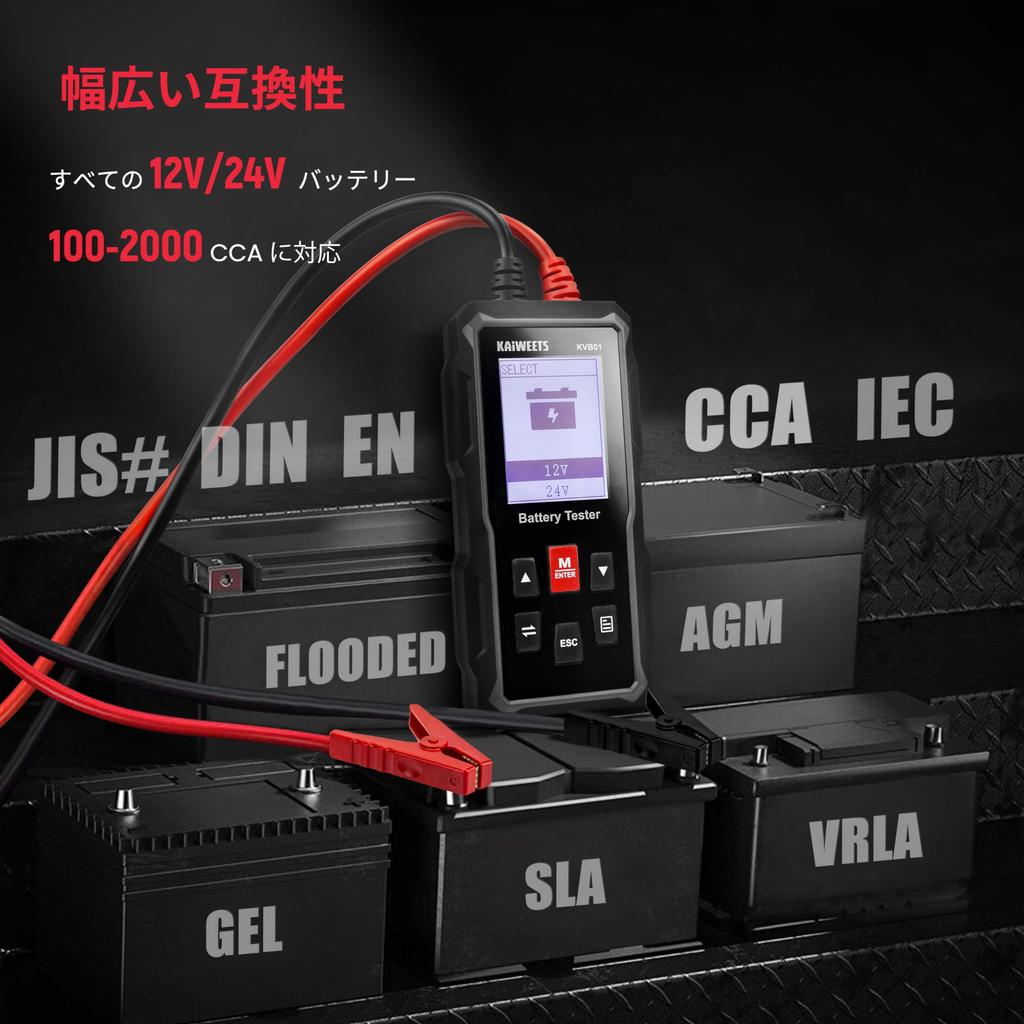 Battery Tester 12v/24v Battery Checker CCA Value Resistance Value Load Voltage