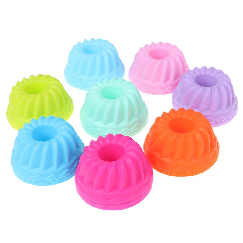 12Pcs/Set Baking Jelly Mould Silicone Pudding Cupcake Muffin Donut Mold