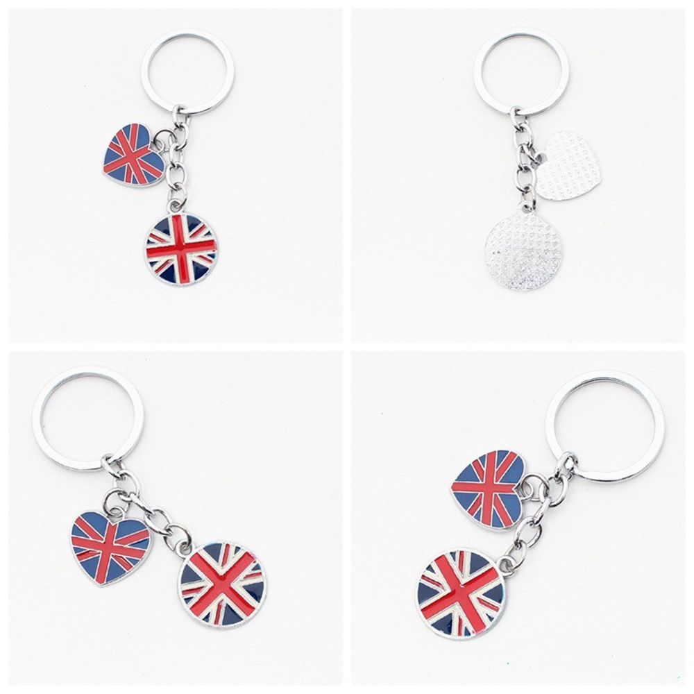 Bag Purse Charm Excellent Quality Key Chain UK Flag Keychain Union Jack Keyring GB British Flag Heart Pendant