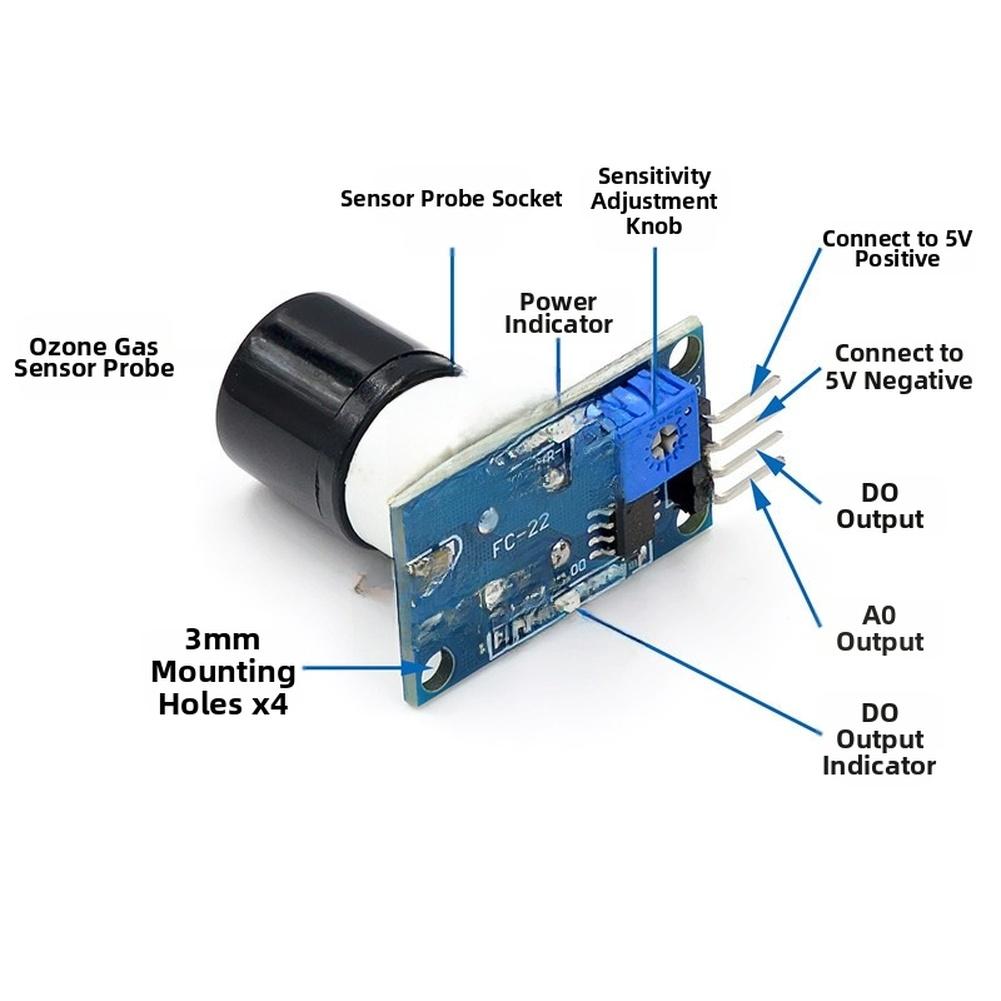 For MQ131 Gas Sensor Module Air Quality Detector With Analog Digital Output 5V For Ozones Concentration Monitoring