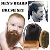 Beard Brush Beard Comb Kit For Men Beard Mustache Wood Handle Barber Tool Set